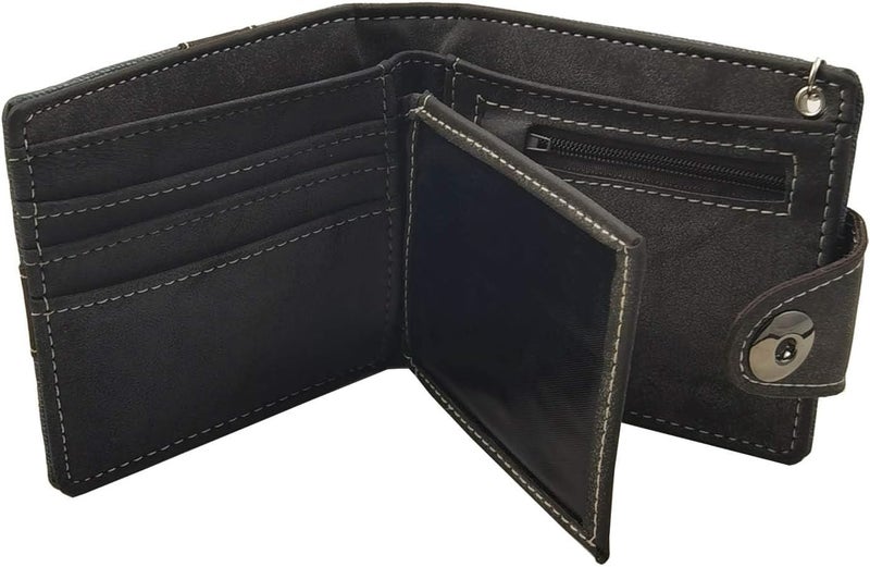 ESYTCH Skull Punk Biker Casual Hasp Wallet Purse With Chain For Men Or Boy - Image 1